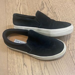 Steve Madden Black suede slip on sneakers. Size 7.